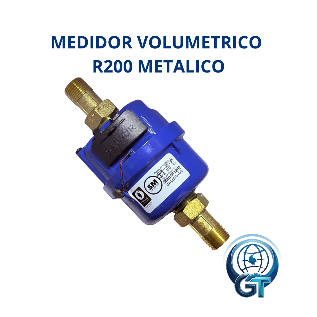 MEDIDOR VOLUMETRICO R200 PRE EQUIPADO PARA EMISION DE PULSOS CUERPO METALICO CALIBRADO Y CERTIFICADO DE 1/2"