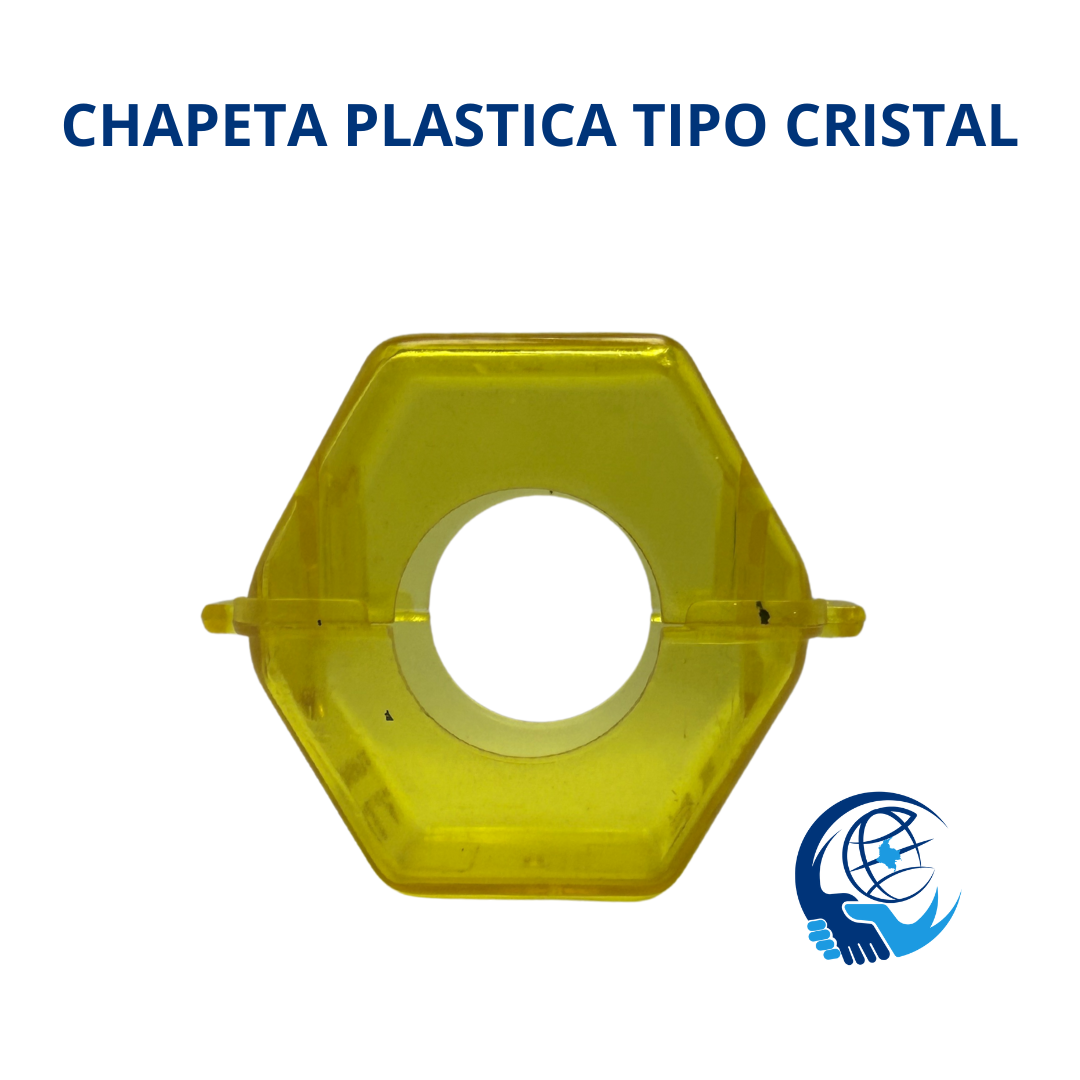 CHAPETA PLASTICA REDONDA EN MATERIAL TIPO CRISTAL