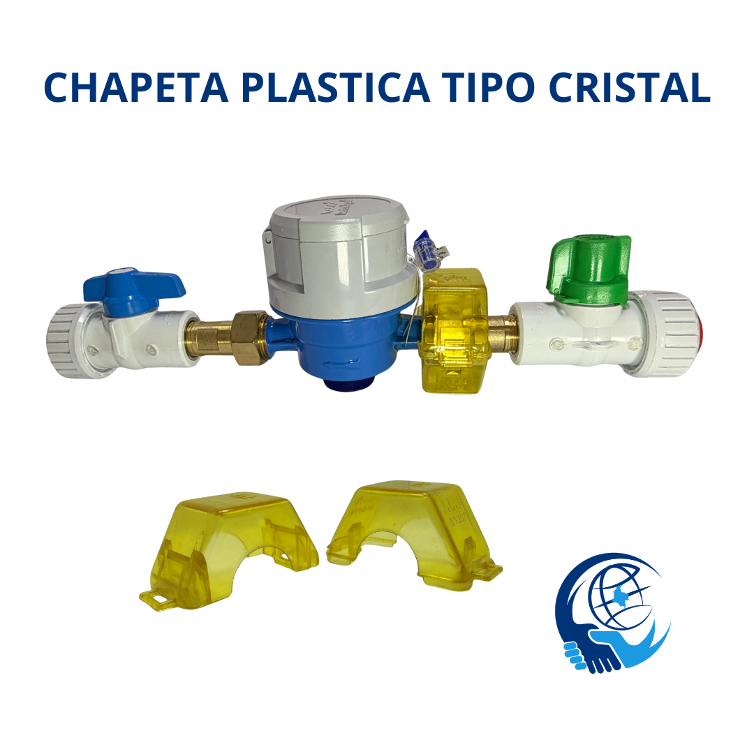 CHAPETA PLASTICA REDONDA EN MATERIAL TIPO CRISTAL