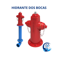 Hidrante Dos Bocas En HD Extremo Liso, Bridado Y Junta Hidraulica,  Tipo Trafico (DOS DE 2 1/2" Y UNA DE 4 1/2")
