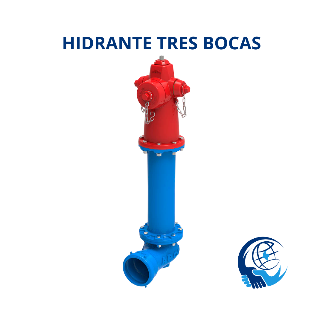 Hidrante Tres Bocas En HD Extremo Liso Tipo Trafico (DOS DE 2 1/2" Y UNA DE 4 1/2")