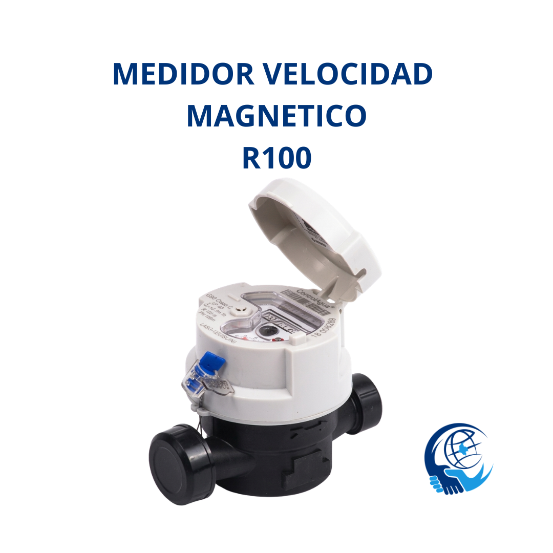 Medidor De Velocidad R100 Transmisión Magnética De 1/2" Cuerpo Plástico Preequipado Y Calibrado