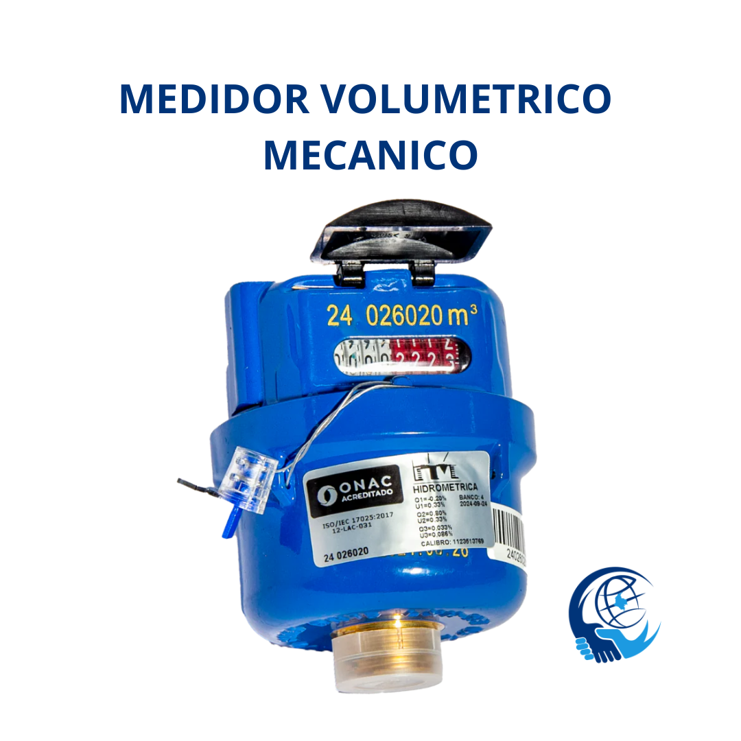 Medidor Volumetrico Transmisión Mecanica R200 Cuerpo Metálico De 1/2" Calibrado Por Un Laboratorio Homologado Por La ONAC