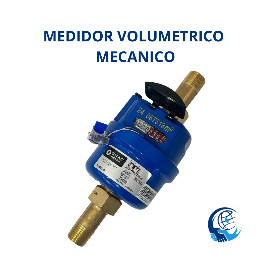 Medidor Volumetrico Transmisión Mecanica R200 Cuerpo Metálico De 1/2" Calibrado Por Un Laboratorio Homologado Por La ONAC