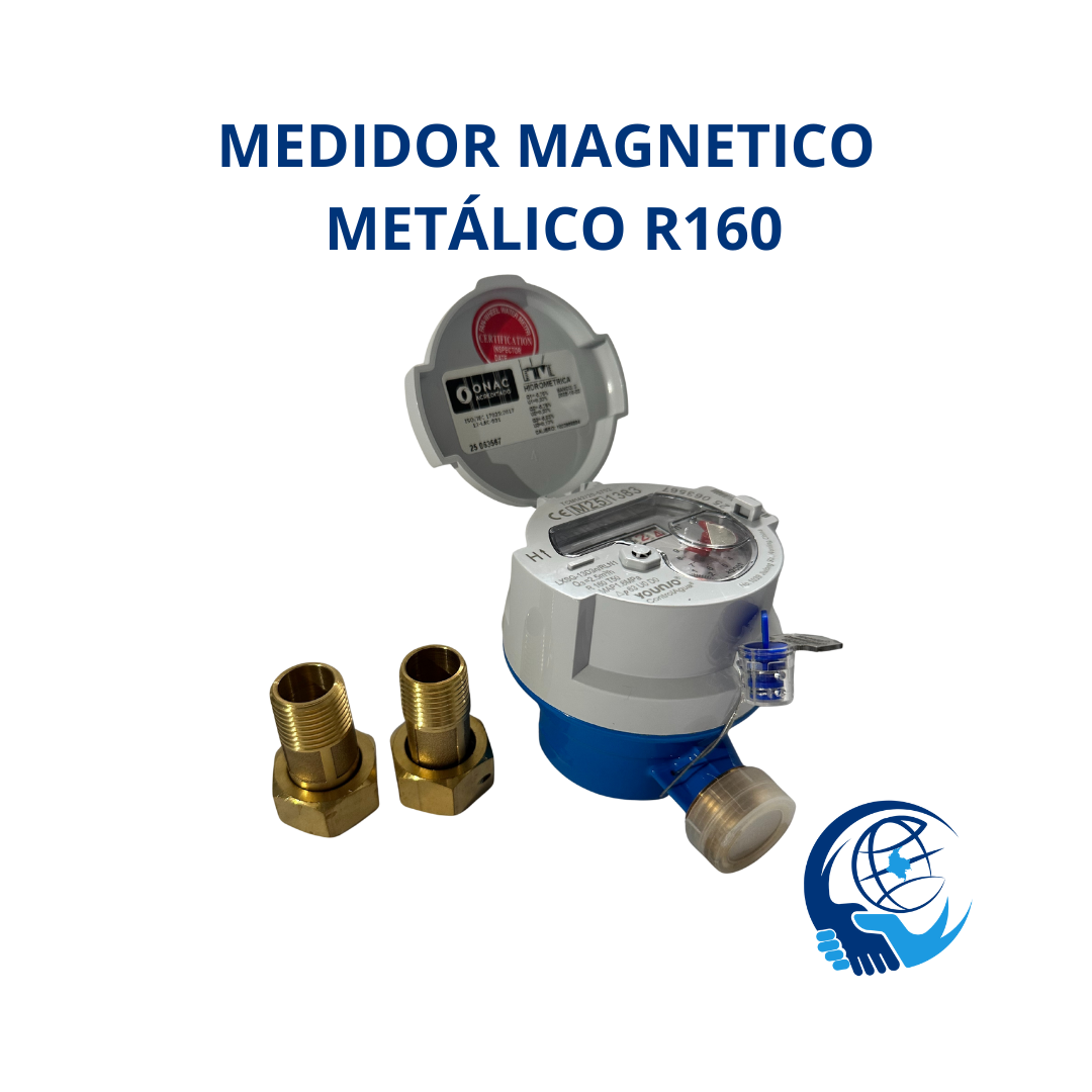 Medidor De Velocidad Transmisión Magnética R160 Cuerpo Metálico De 1/2" Calibrado Por Un Laboratorio Homologado Por La ONAC