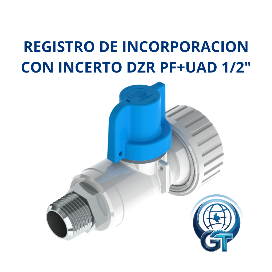 REGISTRO DE INCORPORACIÓN PARA PF+UAD DE 1/2" CON INCERTO DZR Ref. 3149