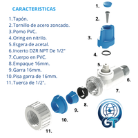 Registro de incorporación 1/2" para PF+UAD con inserto DZR ref. 3149