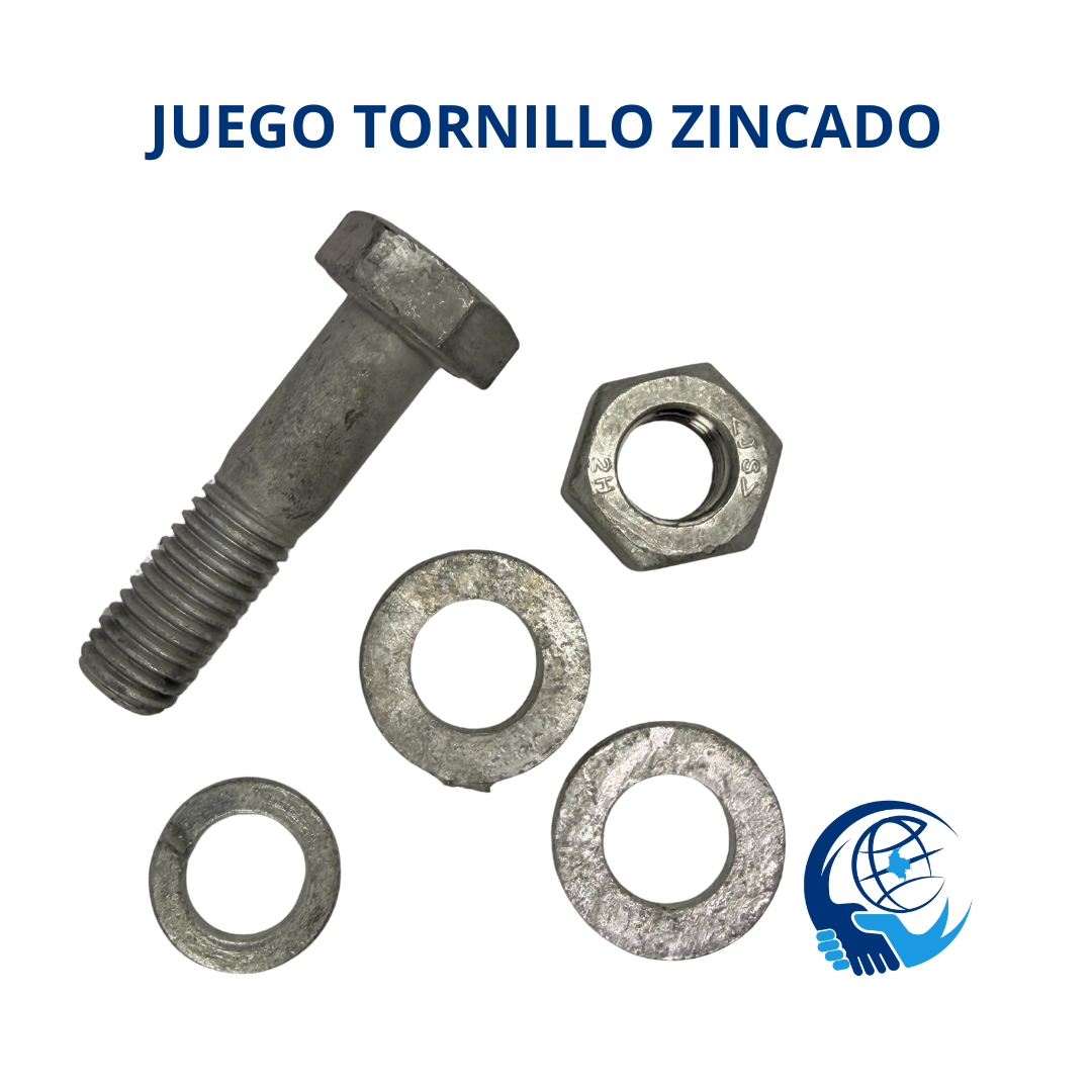 JUEGO DE TORNILLOS HEXAGONAL ZINCADO EN CALIENTE GRADO 5