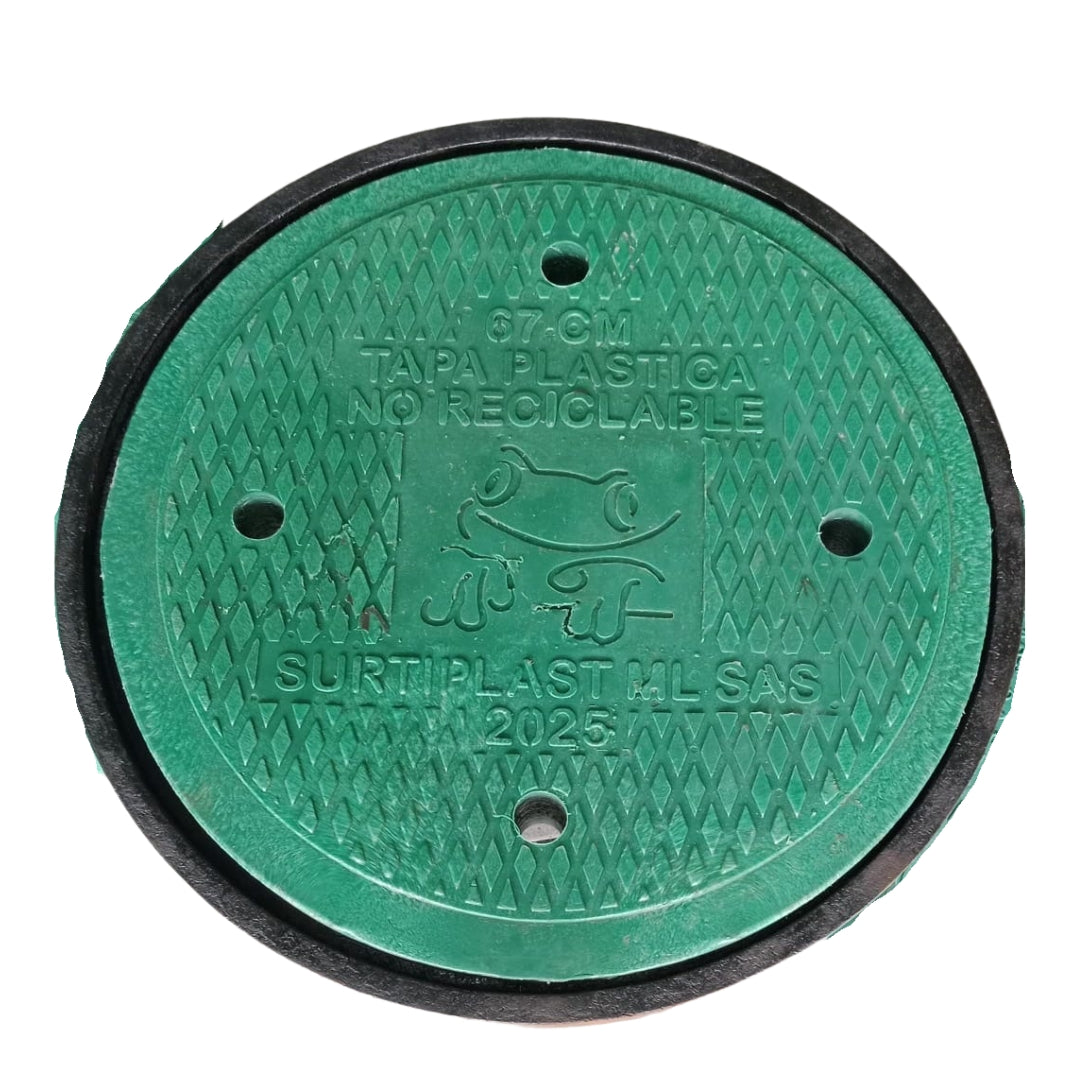 Tapa Para Alcantarillado En Polipropileno De Alta Densidad De 65cm y 67cm  Homologada EAAB
