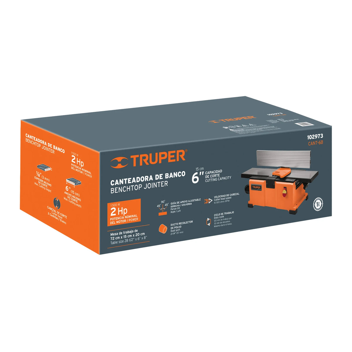 Empaque original de la canteadora Truper CANT-6B