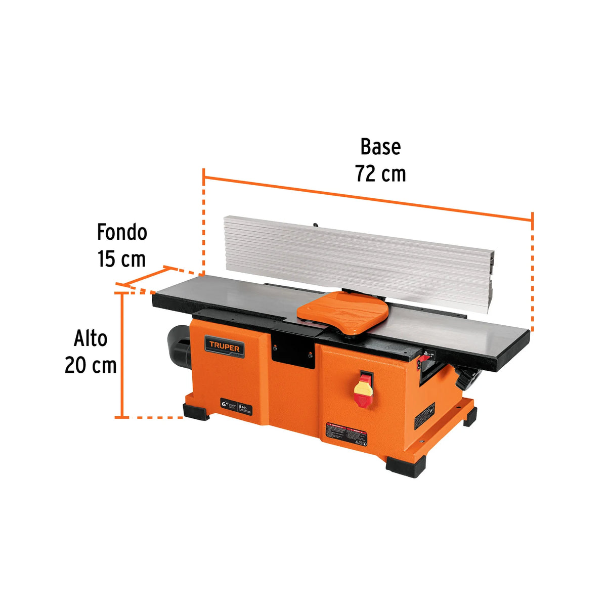 Dimensiones de la canteadora de banco Truper CANT-6B