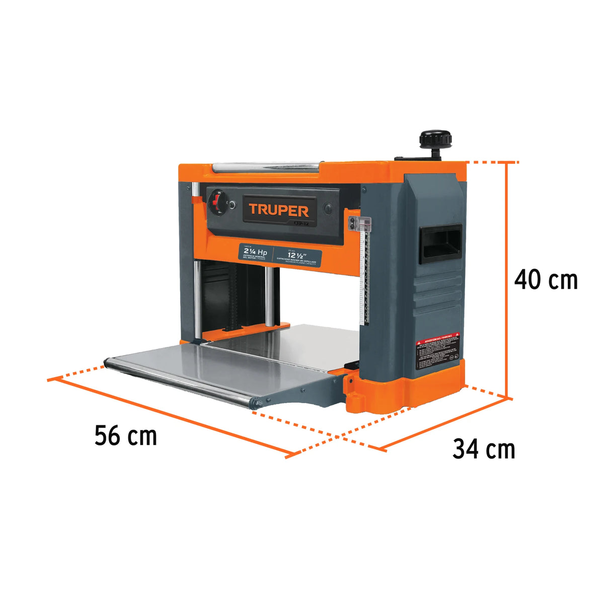 Dimensiones de la cepilladora de banco Truper CEP-12