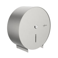Dispensador de papel higiénico Inoxideas 230 mm, frente con visor y cerradura