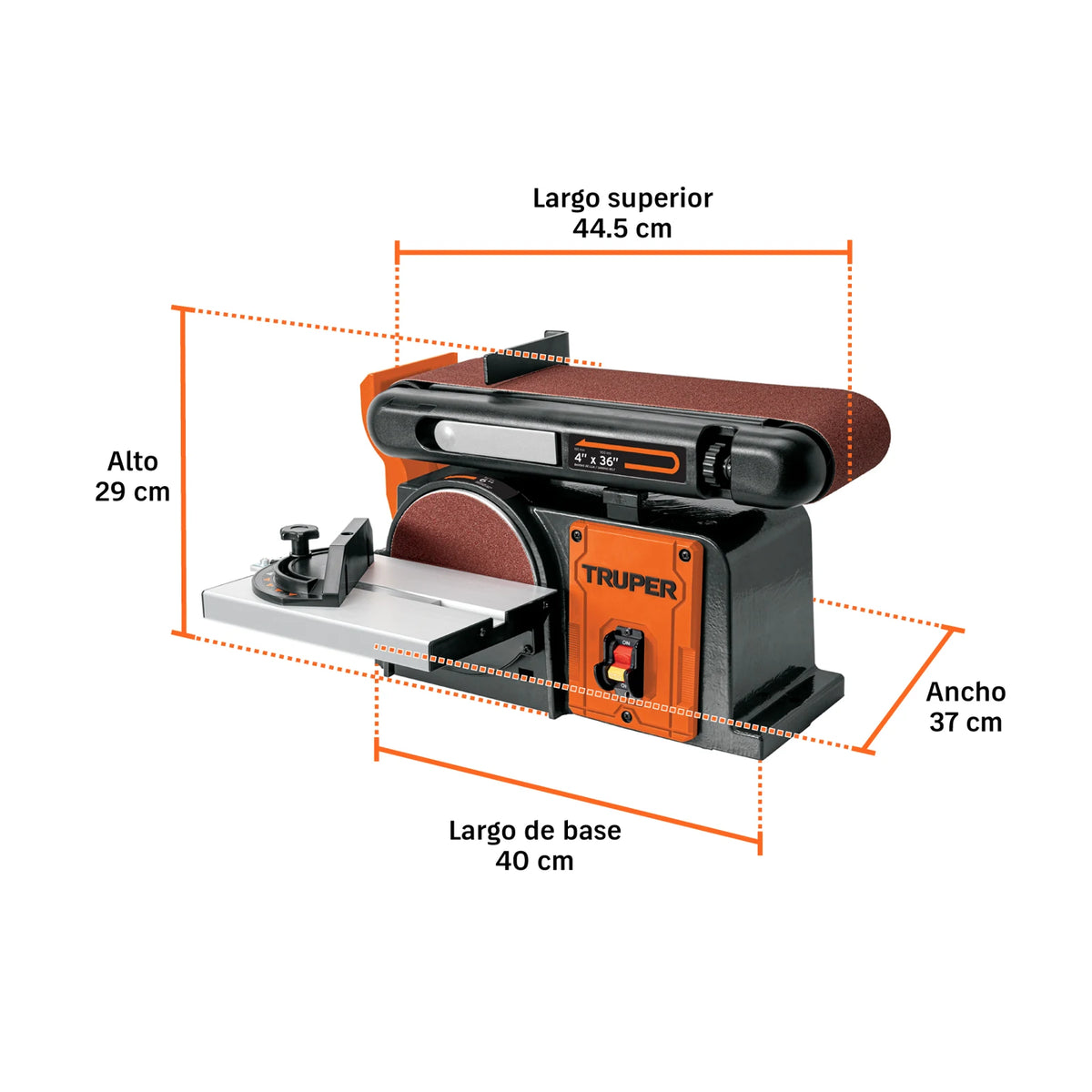 Dimensiones oficiales de la lijadora PUL-4X6T