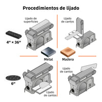 Detalle oficial de banda y disco de la lijadora PUL-4X6T