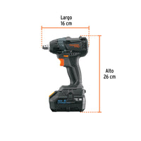 Imagen oficial complementaria de Llave de impacto inalámbrica Truper MAX 1/2 pulgada, 20 V, con vista de producto o detalle de la referencia MAX-20L