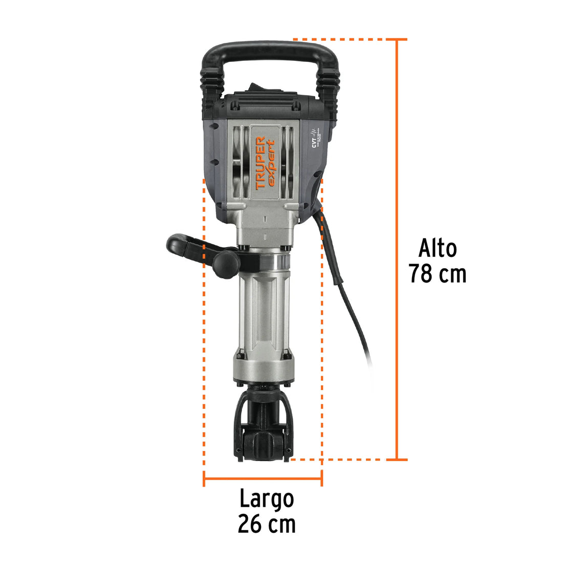 Dimensiones del martillo demoledor Truper Expert MADE-20NX