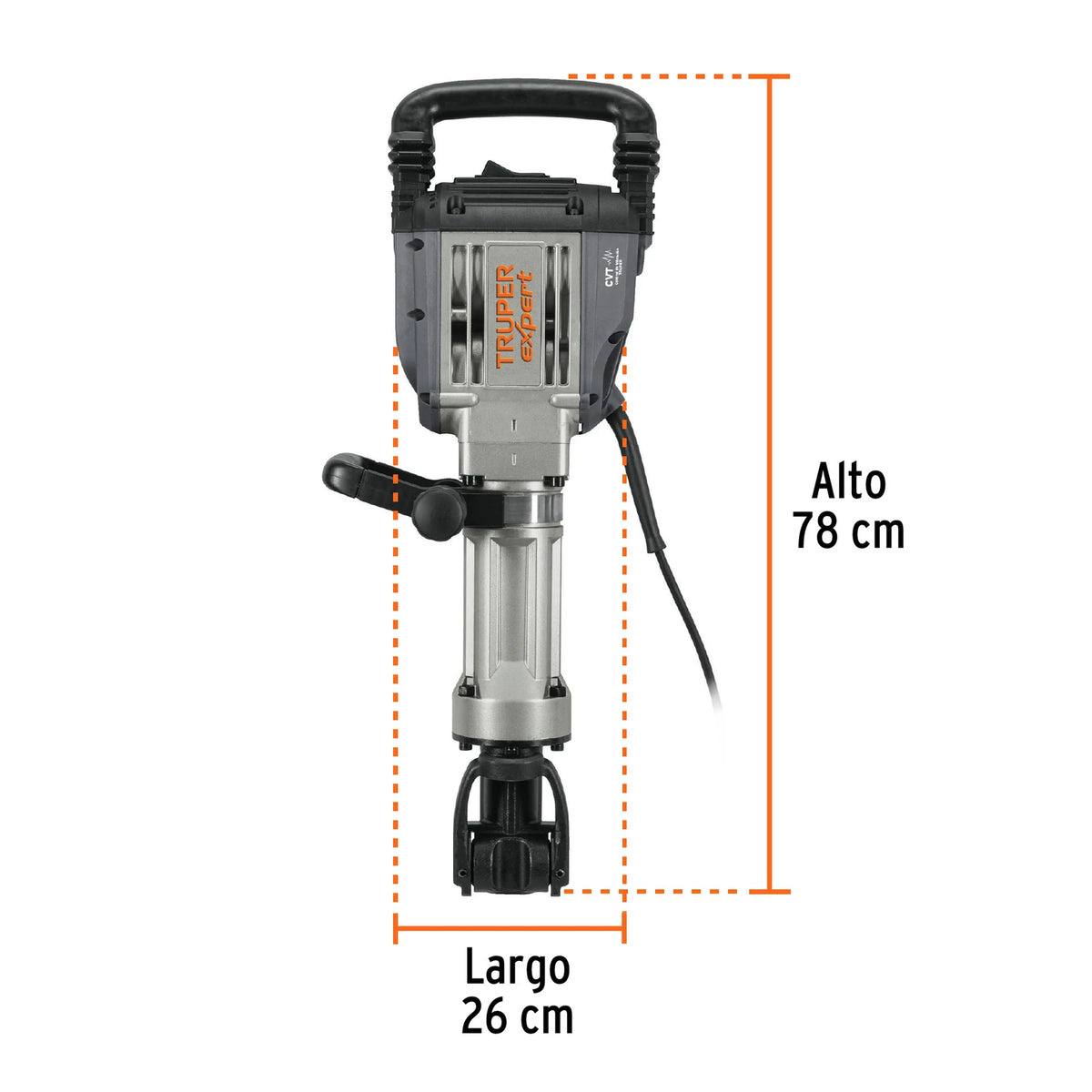 Dimensiones del martillo demoledor Truper Expert MADE-20NX