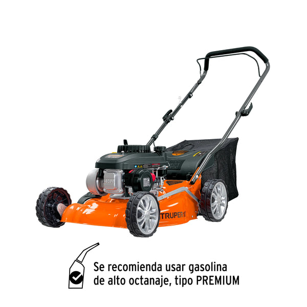 Podadora a gasolina Truper P-418 de 4 HP y 18 pulgadas con bolsa recolectora
