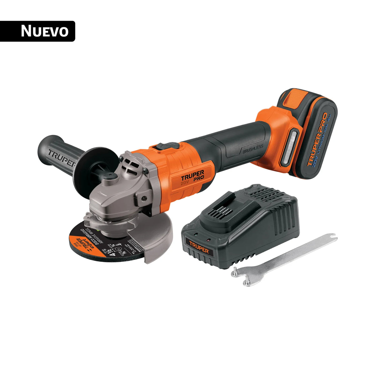 Pulidora inalámbrica Truper PRO 20 V, 4-1/2 pulgadas, 4 Ah
