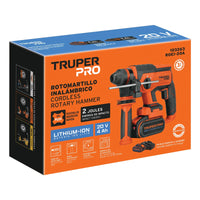 Imagen oficial complementaria de Rotomartillo inalámbrico SDS Plus Truper PRO 20 V, 2 J, con vista de producto o detalle de la referencia ROEI-20A