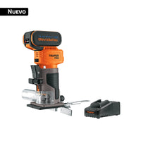Vista del producto Ruteadora inalámbrica Truper PRO 20 V, mordaza 1/4 pulgada