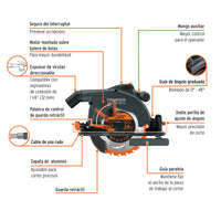 Imagen oficial complementaria de Sierra circular Truper Industrial 7-1/4 pulgadas, 1.900 W, con vista de producto o detalle de la referencia SICI-7-1-4N5