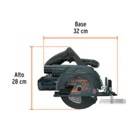 Dimensiones de la sierra circular Truper MAX 20 V