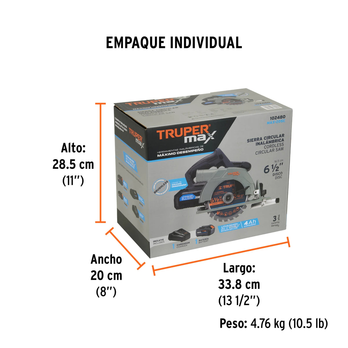 Características de la sierra circular Truper MAX