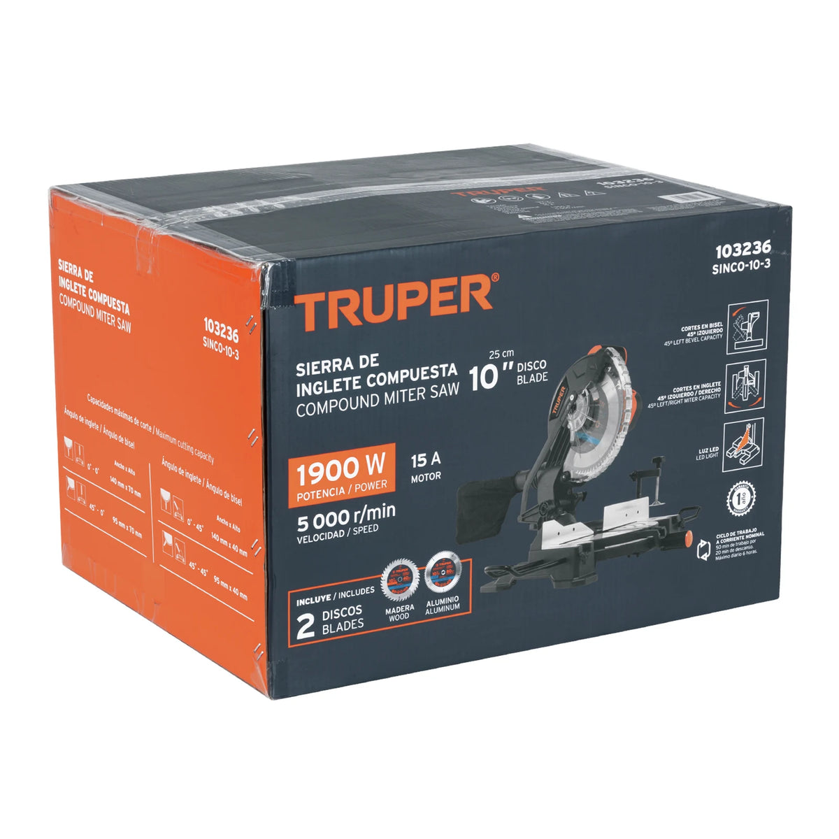 Empaque de la sierra compuesta Truper SINCO-10-3