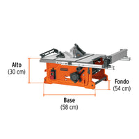 Dimensiones de la sierra de mesa Truper SME-10S