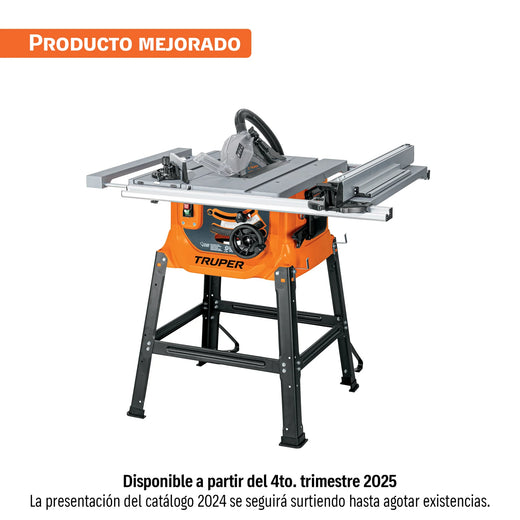 Sierra de mesa Truper 10 pulgadas y 1900 W con base y extensiones laterales