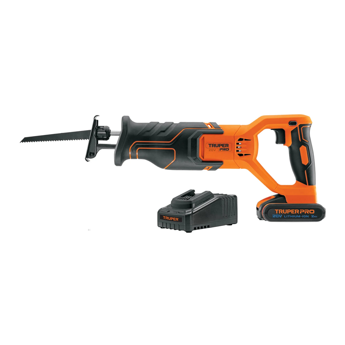 Sierra sable inalámbrica Truper PRO 20 V, batería 2 Ah