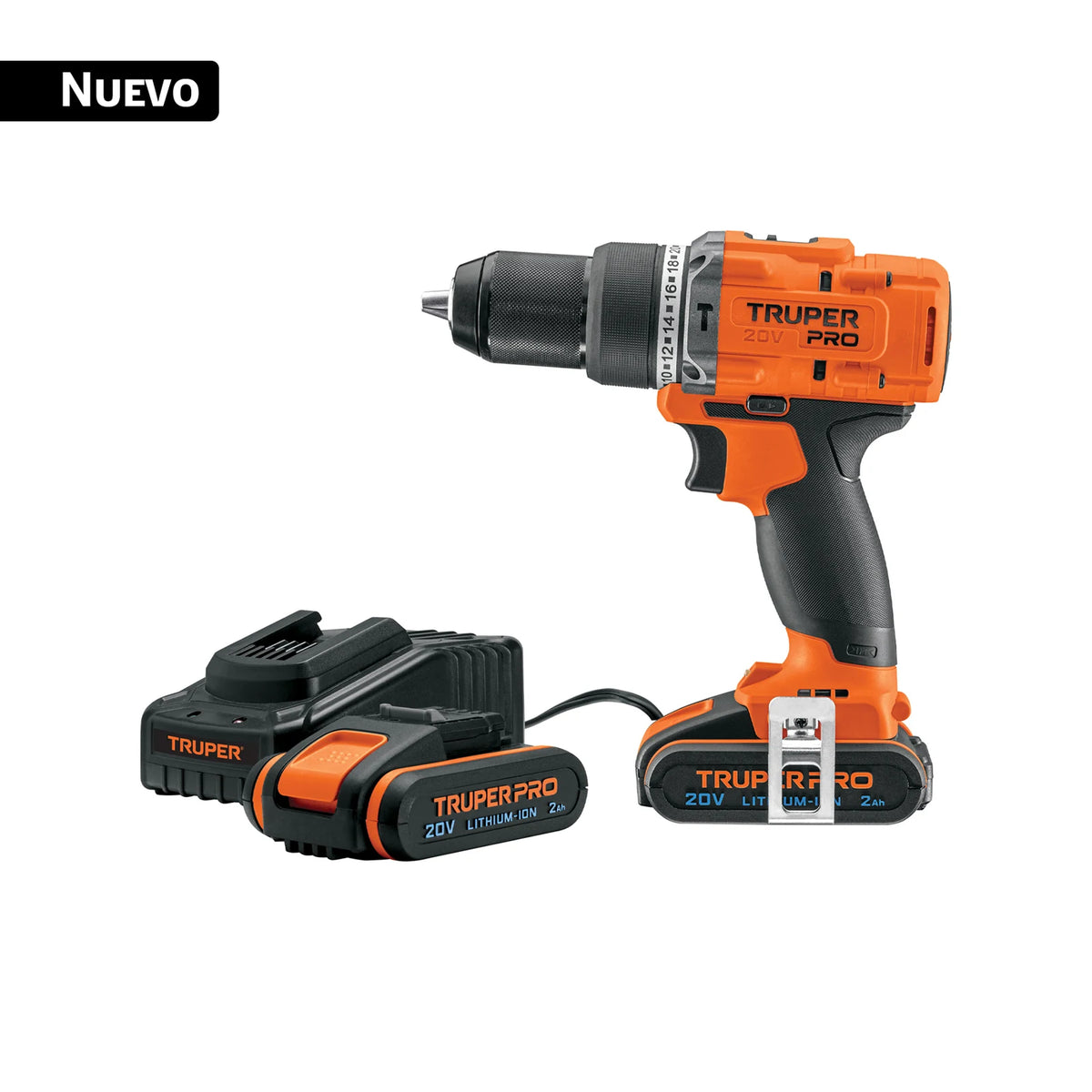 Taladro percutor Truper PRO 20 V, 1/2 pulgada, 2 baterías